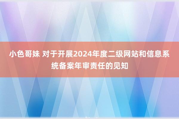 小色哥妹 对于开展2024年度二级网站和信息系统备案年审责任的见知